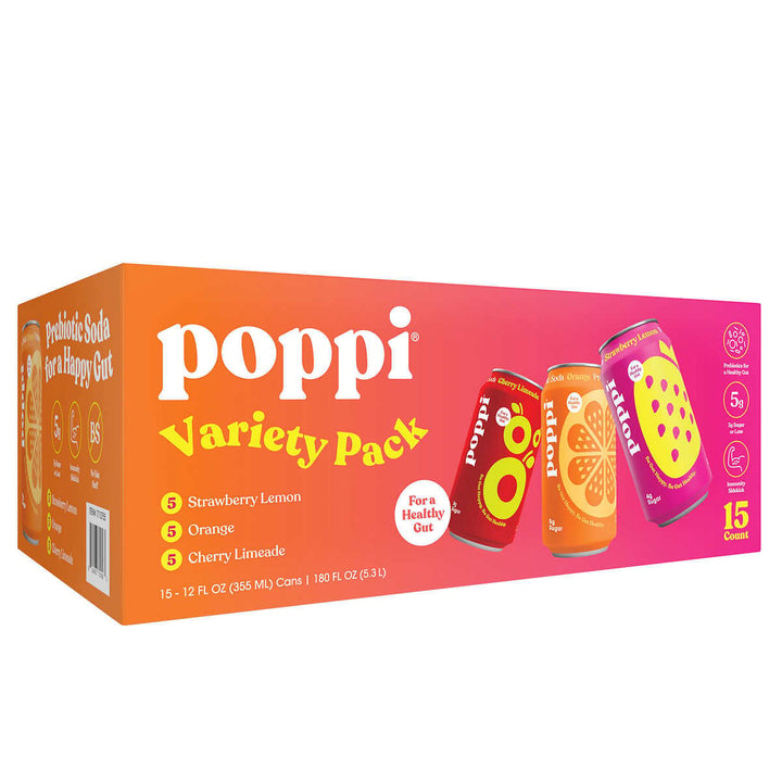 Poppi Prebiotic Soda Variety Pack 12 Fluid Ounce (Pack of 15) Image 2