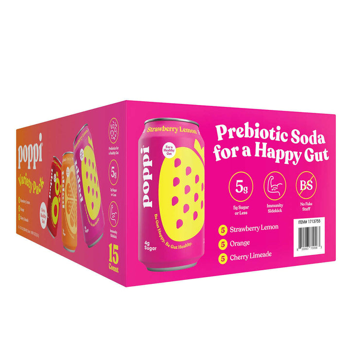 Poppi Prebiotic Soda Variety Pack 12 Fluid Ounce (Pack of 15) Image 4