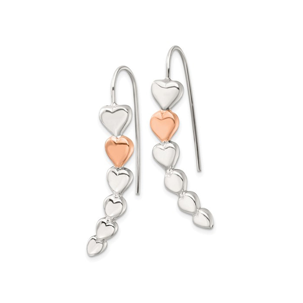 Sterling Silver Polished Heart Shepherd Hook Earrings Image 4