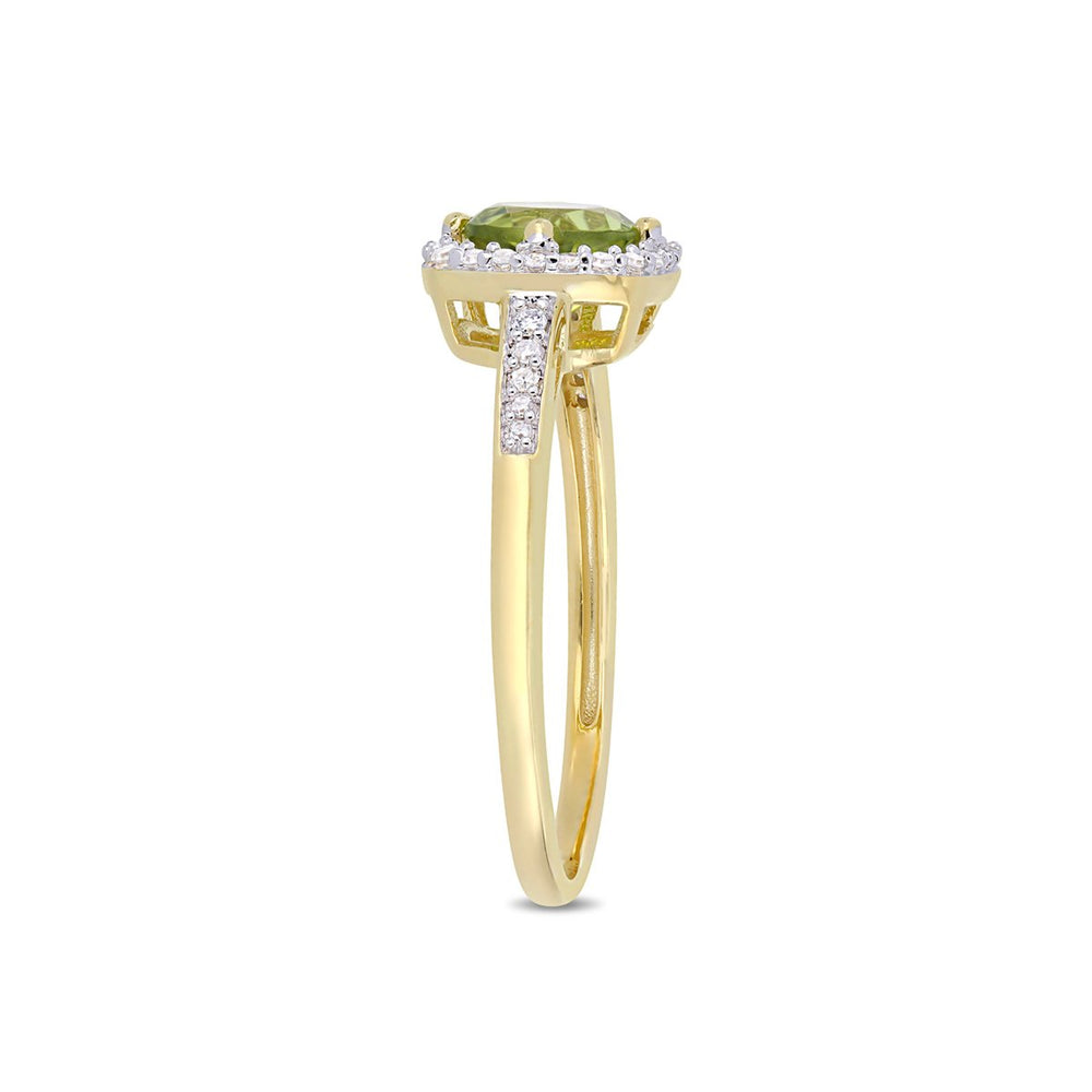 2.96 Carat (ctw) Peridot Heart Ring Pendant and Earrings Set in 10K Yellow Gold Image 2