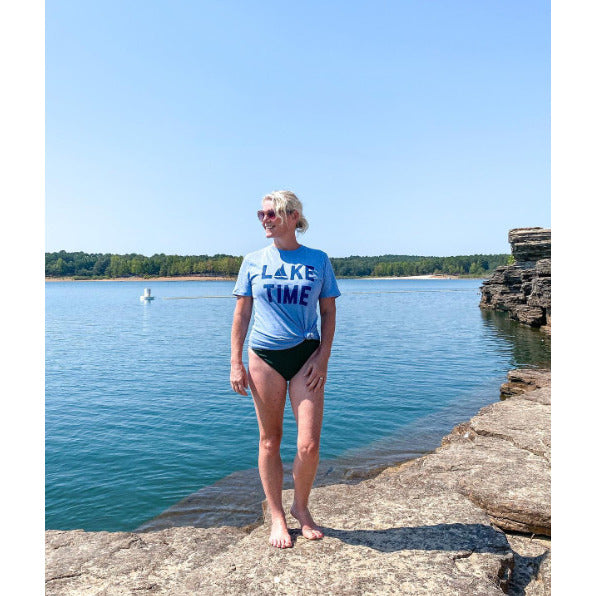 Womens Lake Time T Shirt Funny Vacation Getaway Boating Lovers Tee For Ladies Image 4