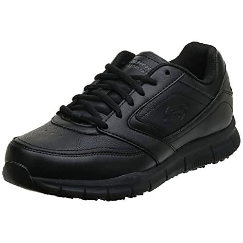 SKECHERS WORK Men's Relaxed Fit: Nampa SR Soft Toe Slip Resistant Work Shoe Black - 77156-BLK  BLACK Image 1
