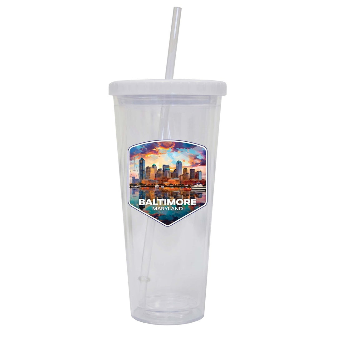 Baltimore Maryland A Souvenir 24oz Tumbler With Lid and Straw Image 1