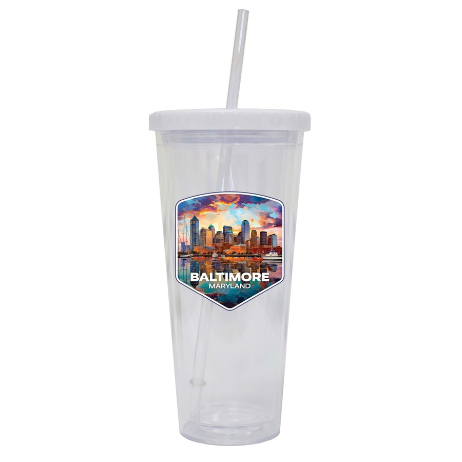 Baltimore Maryland A Souvenir 24oz Tumbler With Lid and Straw Image 1