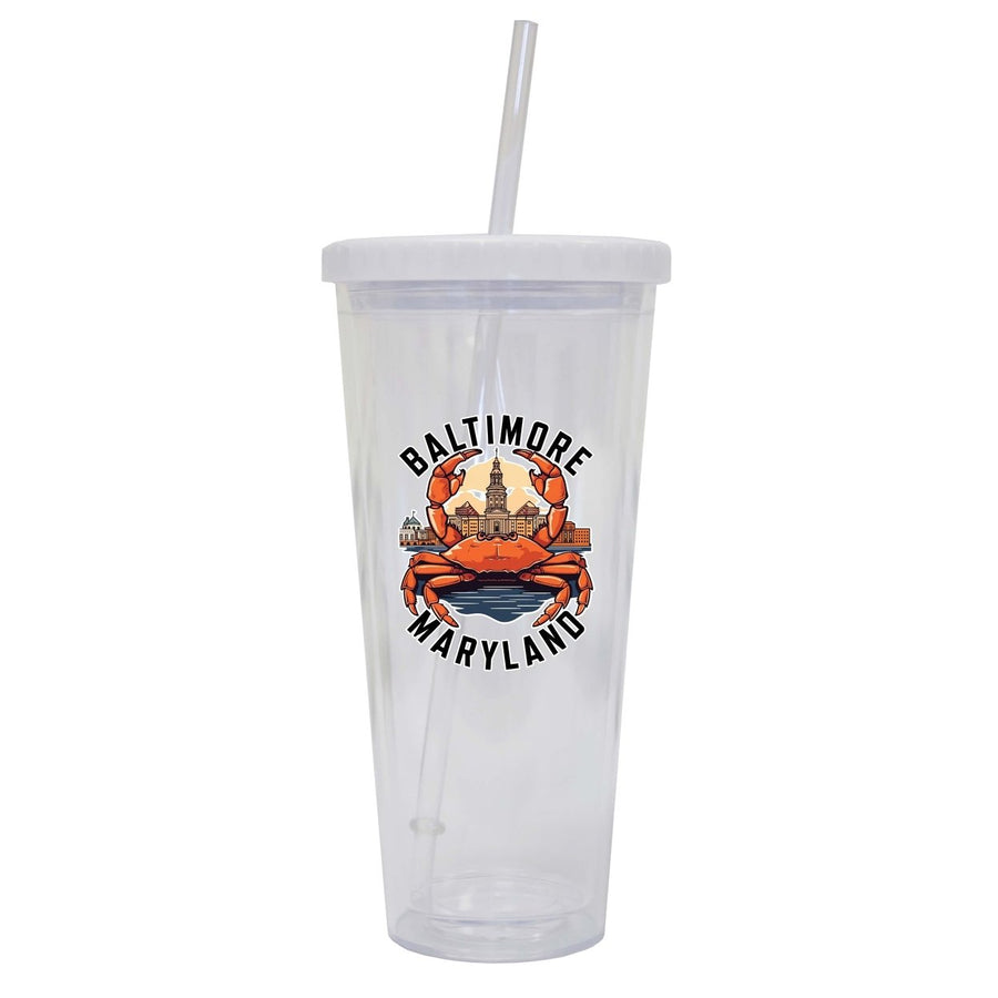 Baltimore Maryland D Souvenir 24oz Tumbler With Lid and Straw Image 1