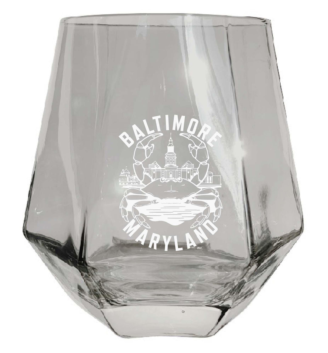 Baltimore Maryland A Souvenir Wine Glass EngravedDiamond 15 oz Image 1