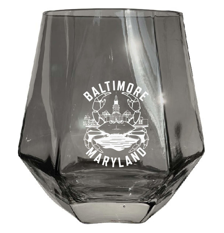 Baltimore Maryland A Souvenir Wine Glass EngravedDiamond 15 oz Image 2