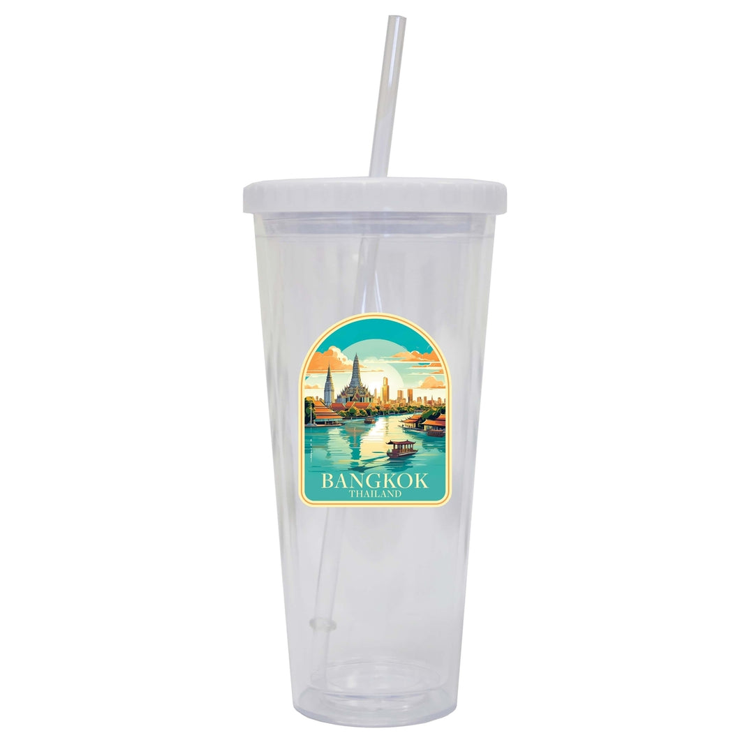 Bangkok Thailand A Souvenir 24oz Tumbler With Lid and Straw Image 1