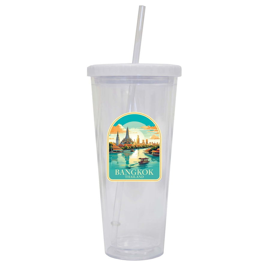 Bangkok Thailand A Souvenir 24oz Tumbler With Lid and Straw Image 1