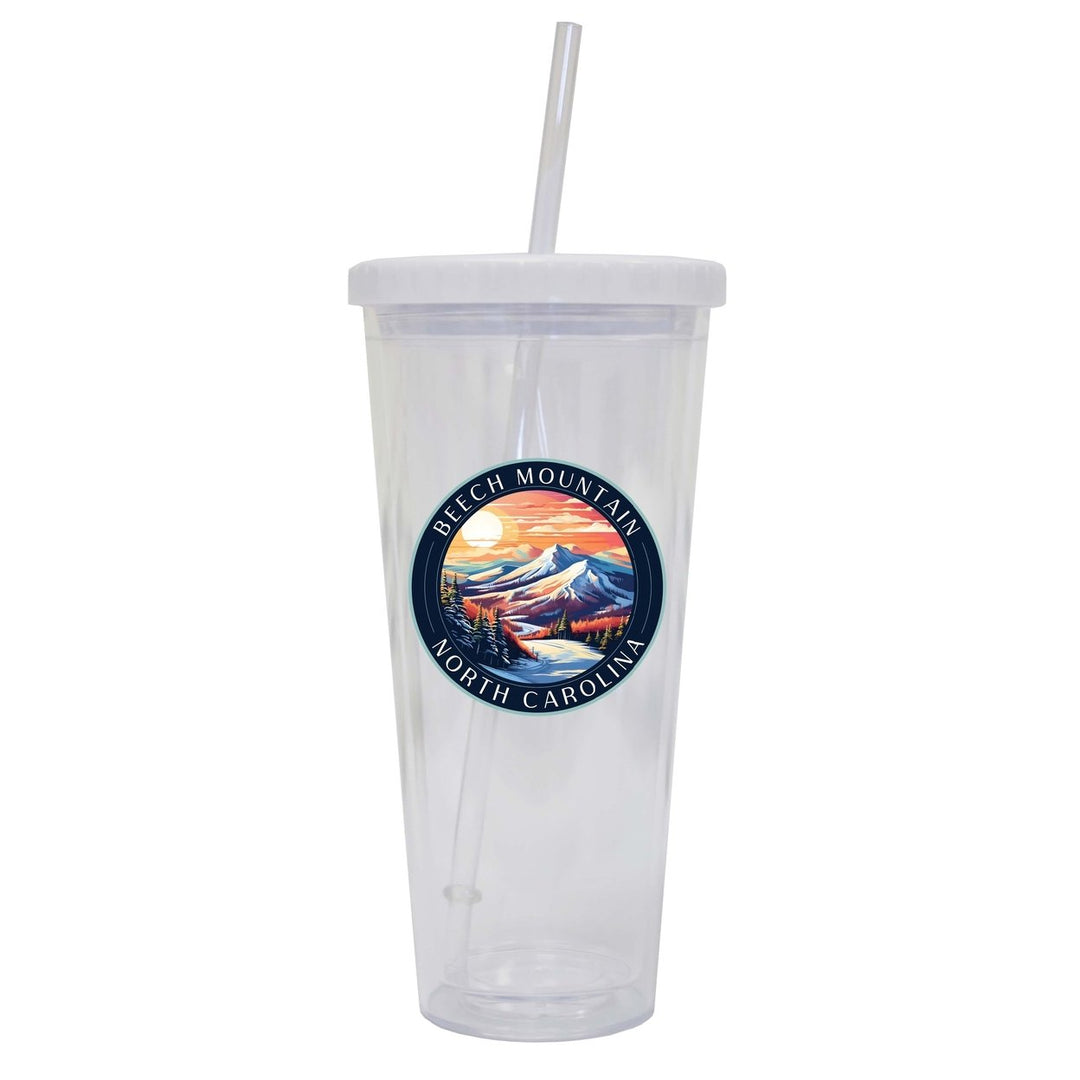 Beech Mountain North Carolina B Souvenir 24oz Tumbler With Lid and Straw Image 1