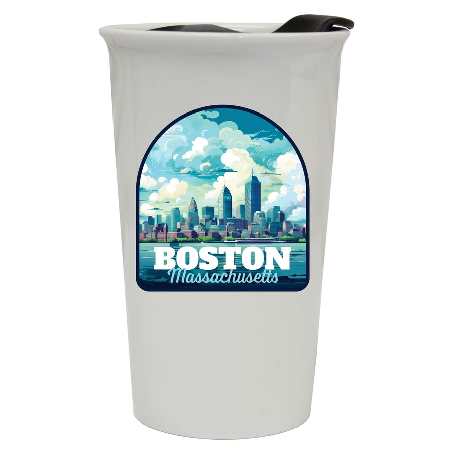 Boston Massachusetts A Souvenir 16 oz Ceramic Double Wall Tumbler Image 1