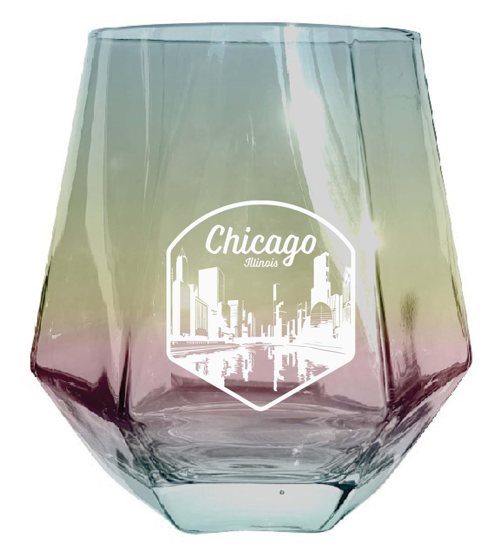 Chicago Illinois Souvenir Wine Glass EngravedDiamond 15 oz Image 2