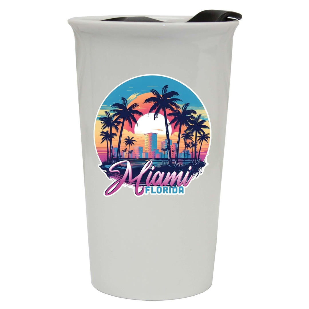 Miami Florida B Souvenir 16 oz Ceramic Double Wall Tumbler Image 1