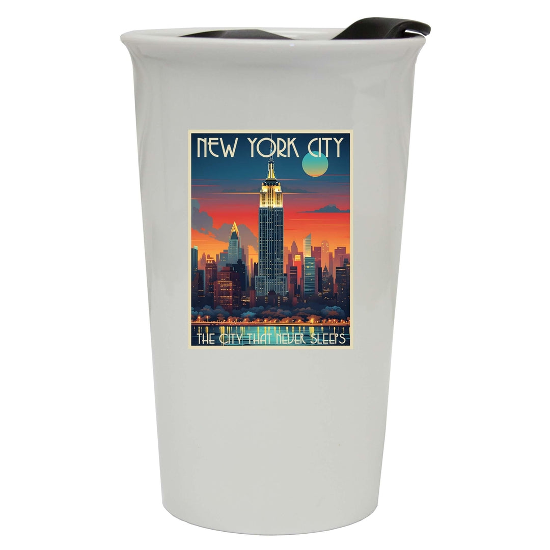 York City B Souvenir 16 oz Ceramic Double Wall Tumbler Image 1