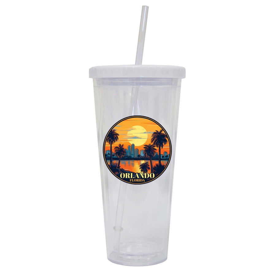 Orlando Florida B Souvenir 24oz Tumbler With Lid and Straw Image 1