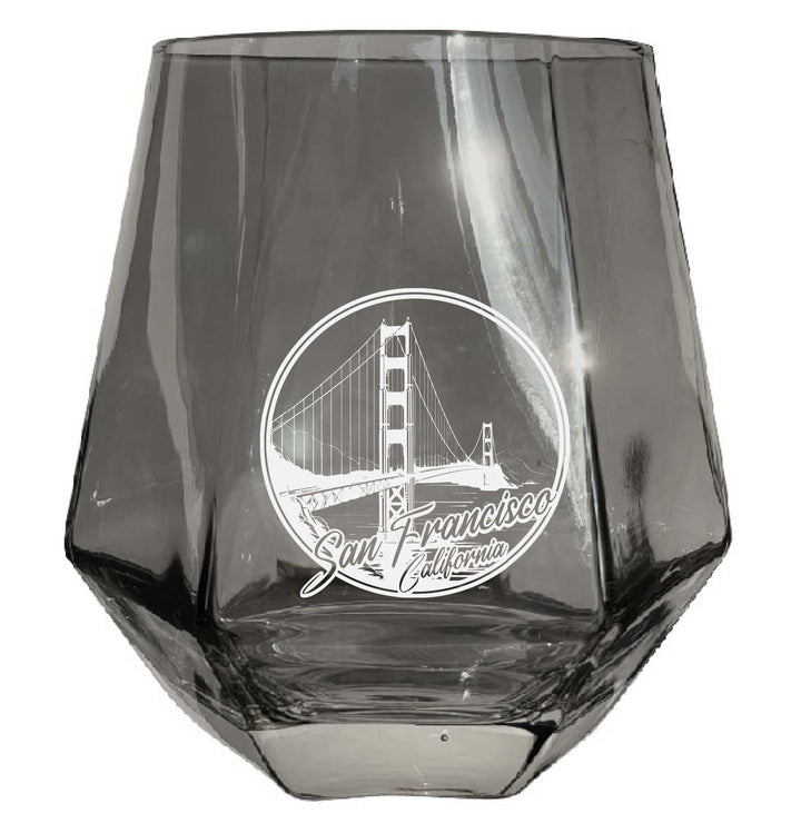 San Francisco California Souvenir Wine Glass EngravedDiamond 15 oz Image 2