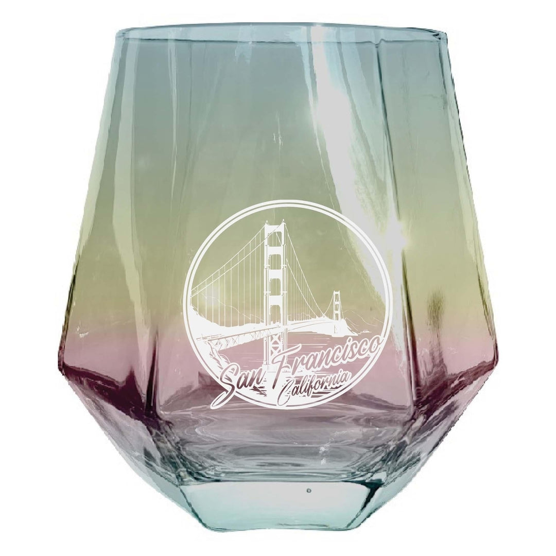 San Francisco California Souvenir Wine Glass EngravedDiamond 15 oz Image 3