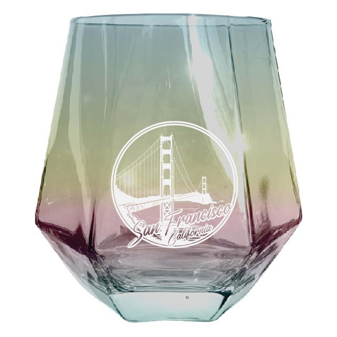 San Francisco California Souvenir Wine Glass EngravedDiamond 15 oz Image 1