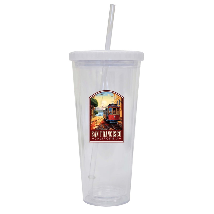 San Francisco California C Souvenir 24oz Tumbler With Lid and Straw Image 1