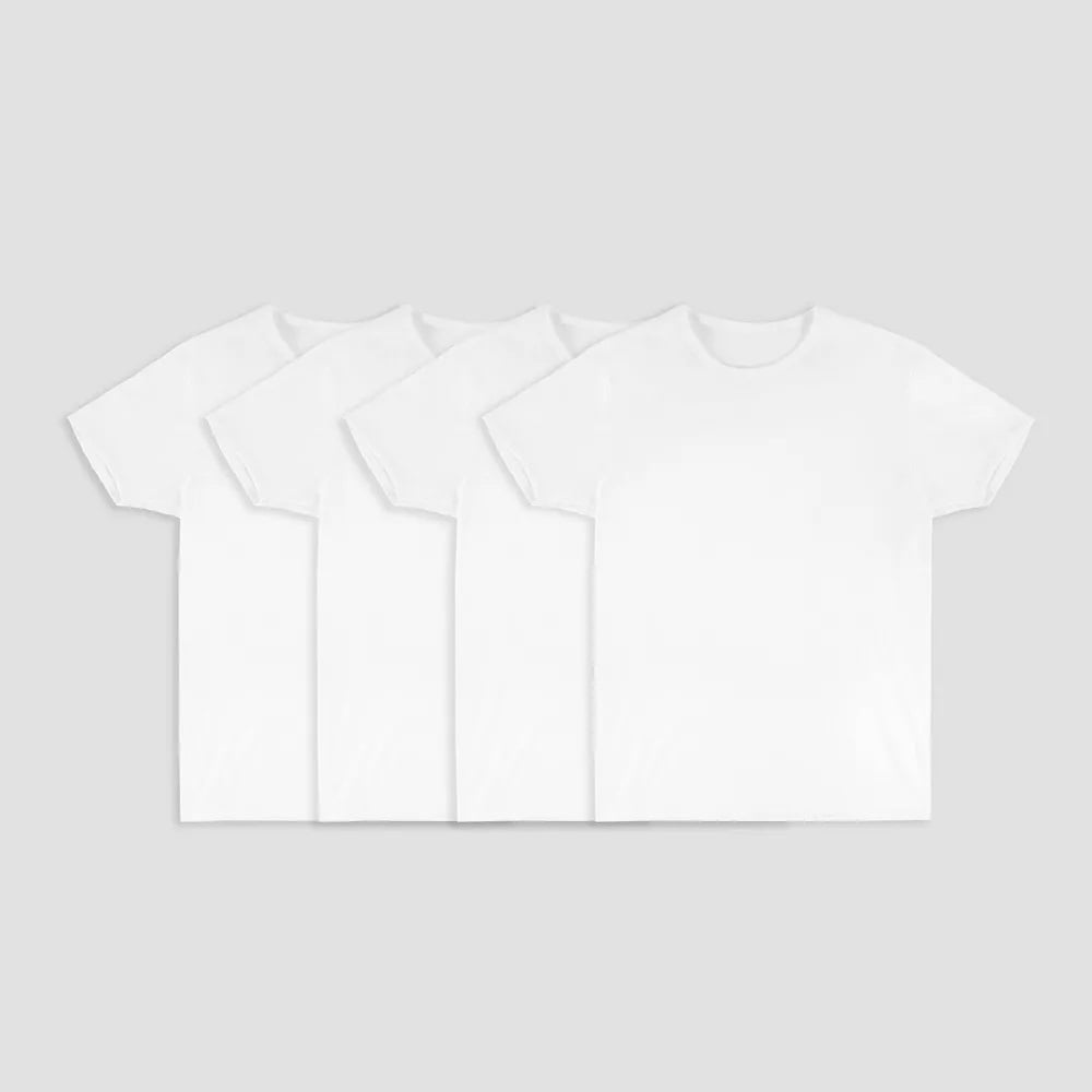 Fruit of the Loom Mens Cooling Crew T-Shirts White 4-Pack Soft Fabric Comfort Image 2