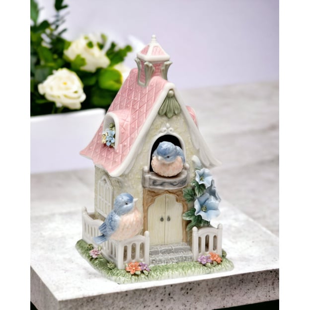 Ceramic Bluebird Birdhouse Music BoxHome DcorKitchen Dcor, Image 2