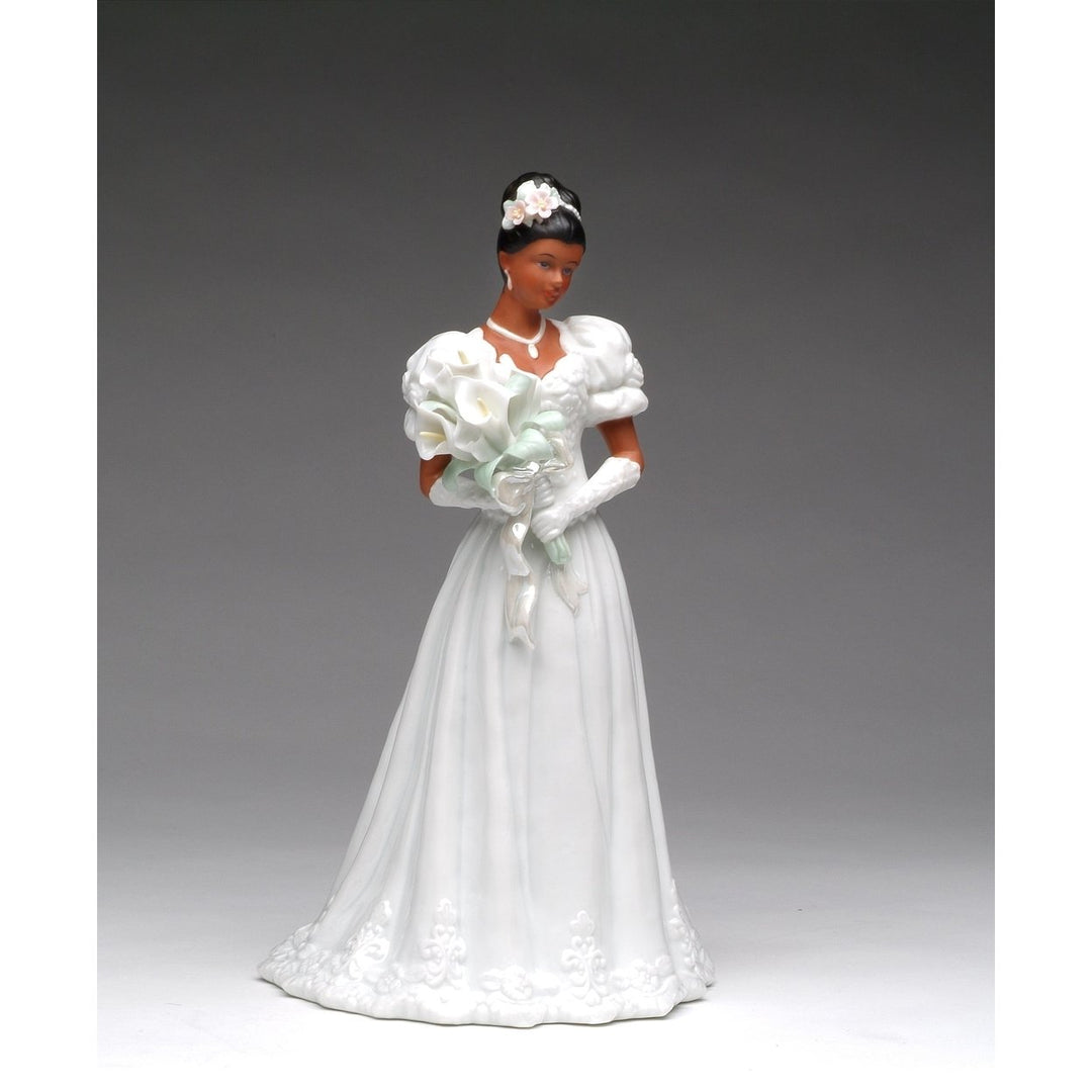 Ceramic African American Wedding Bride Figurine 10 inch Gift Image 3