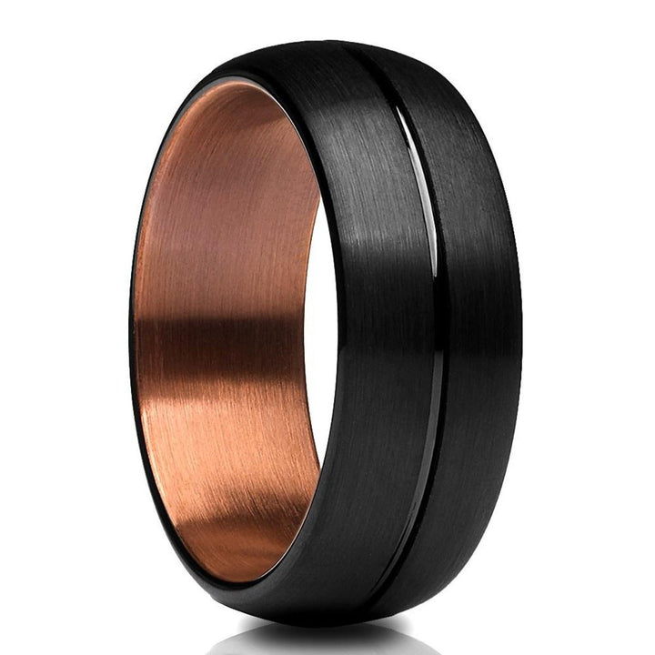 Tungsten Carbide 8mm Black Espresso Wedding Ring Dome Comfort Fit Size 6-13 Image 1