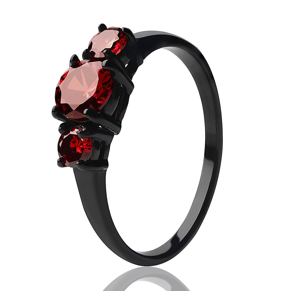 Black Solitaire Wedding Ring Ruby Wedding Ring Anniversary Ring Engagement Image 2