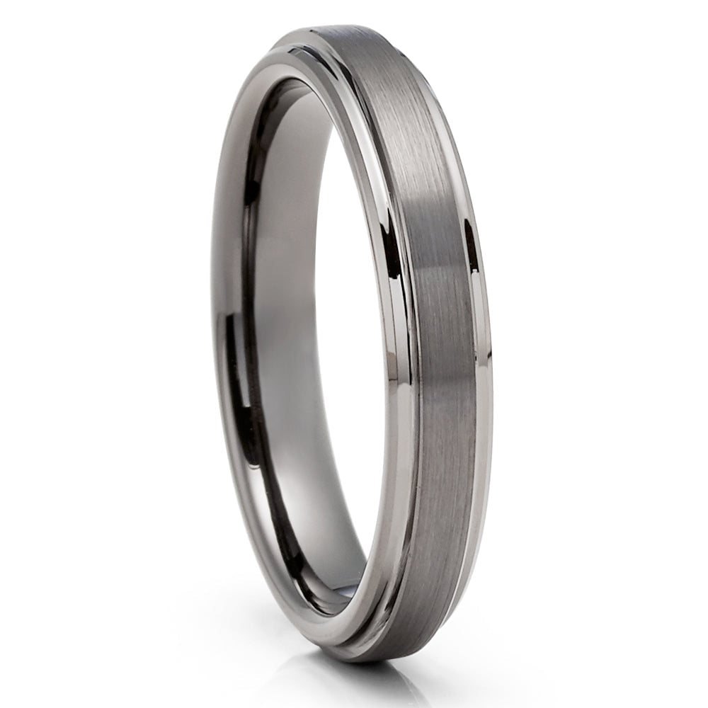 Tungsten Wedding Band 4mm Gunmetal Comfort Fit Ring Cobalt Free Hypoallergenic Image 4