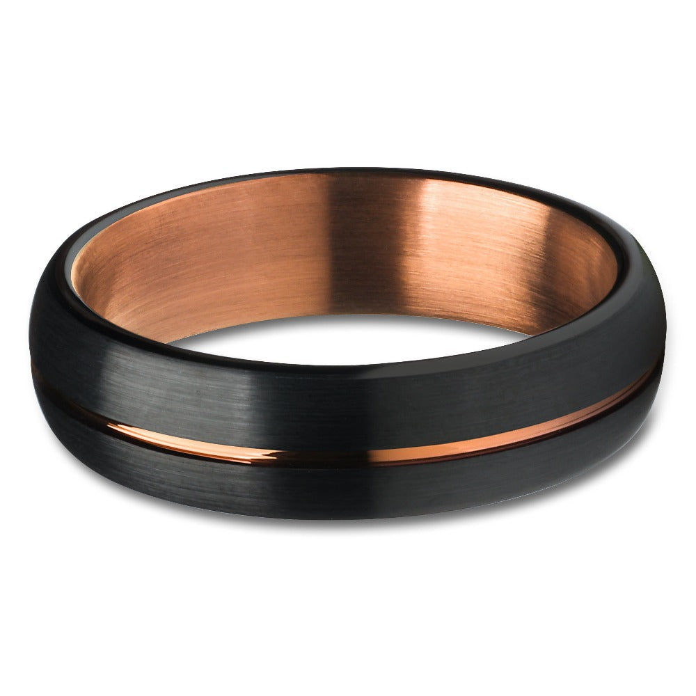 6mm Black Tungsten Wedding Ring Espresso Wedding Ring Tungsten Carbide Ring Black Image 2