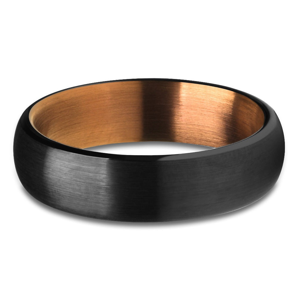 6mm Black Tungsten Wedding Ring Espresso Wedding Ring Anniversary Ring Image 2