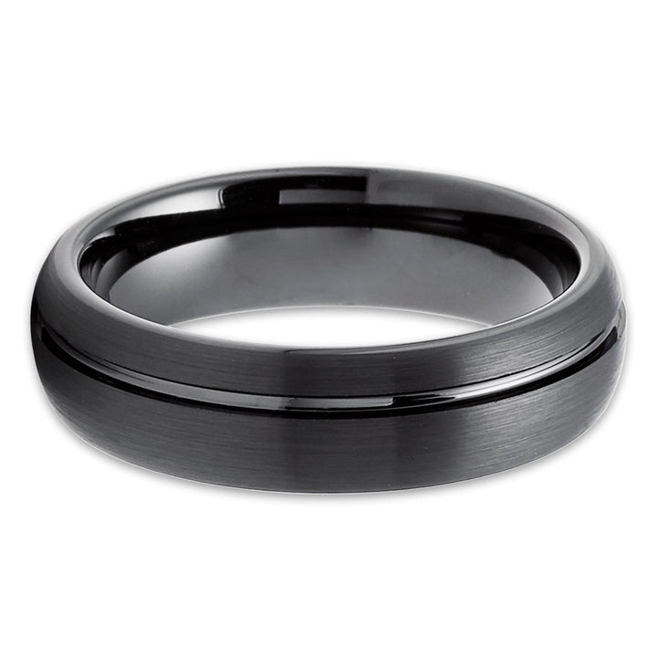 6mm Tungsten Wedding Ring Black Tungsten Ring Unique Tungsten Ring Image 2