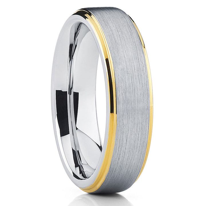 6mm Tungsten Wedding Ring Silver Wedding Ring Tungsten Carbide Ring Brush Image 4