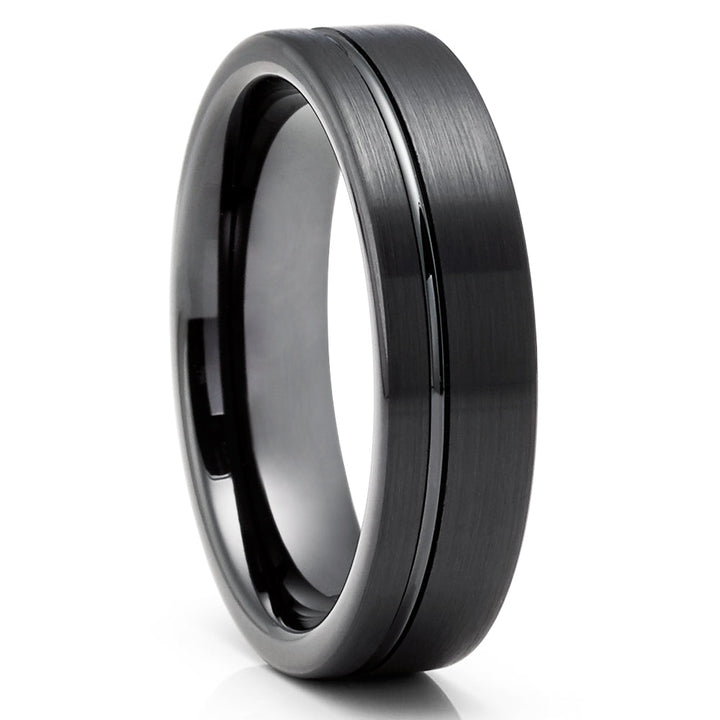 Black Tungsten Ring 6mm Wedding Ring Tungsten Wedding Ring Black Ring Image 4