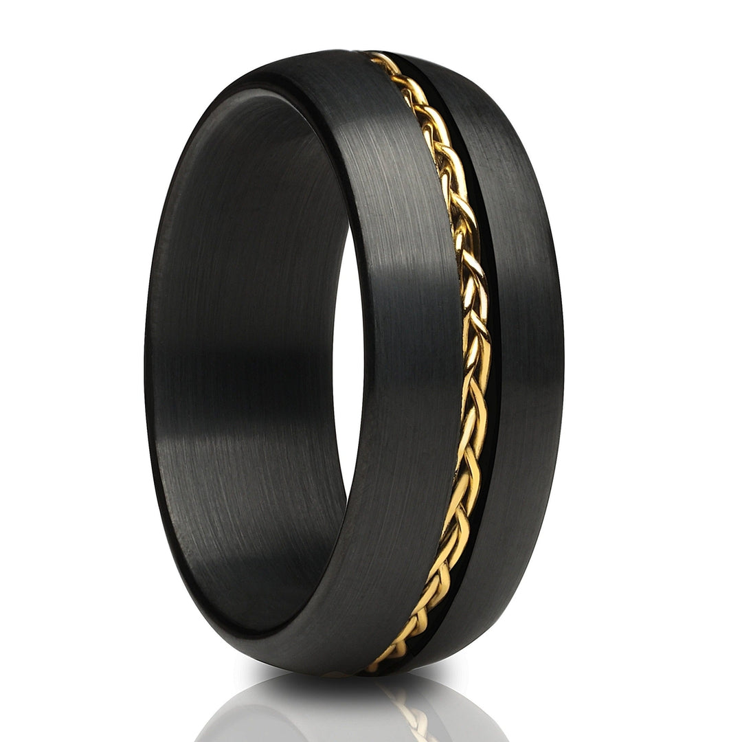 Black Tungsten Ring Braid Wedding Ring 8mm Wedding Ring Black Tungsten Ring Image 4