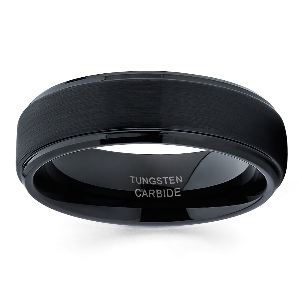 Black Tungsten Ring Tungsten Carbide Ring Engagement Ring 8mm Wedding Ring Image 2