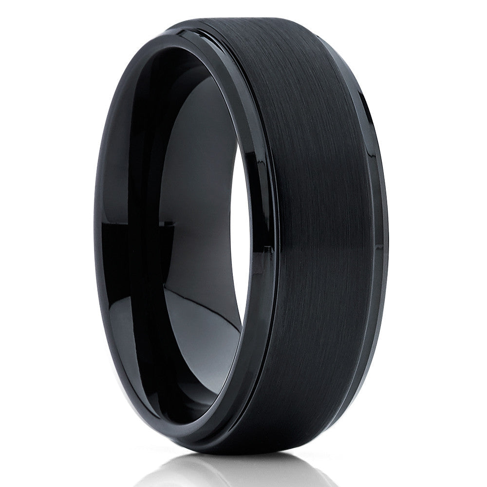 Black Tungsten Ring Tungsten Carbide Ring Engagement Ring,8mm Wedding Ring Image 4