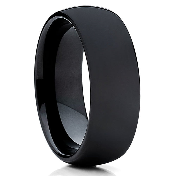 Black Tungsten Wedding Ring 8mm Matte Finish Comfort Fit Cobalt Free Jewelry Image 4