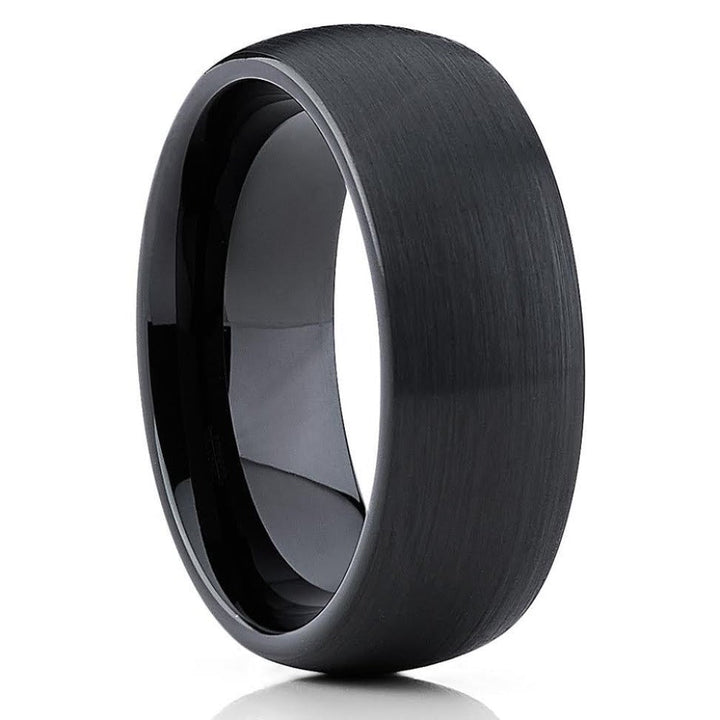 Black Tungsten Wedding Ring 8mm Comfort Fit Tungsten Carbide Engagement Ring Image 4