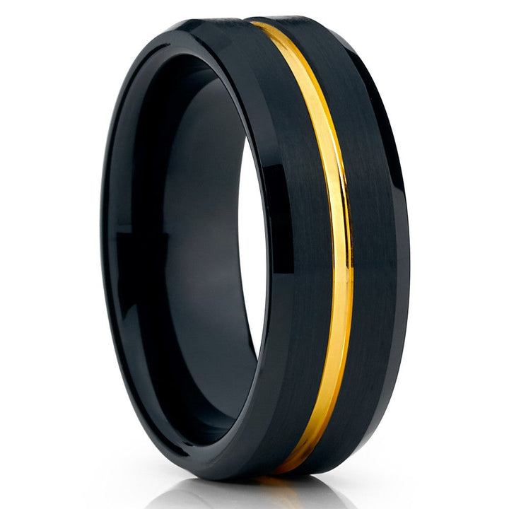 Black Tungsten Wedding Ring 8mm Comfort Fit Anniversary Engagement Cobalt Free Image 4