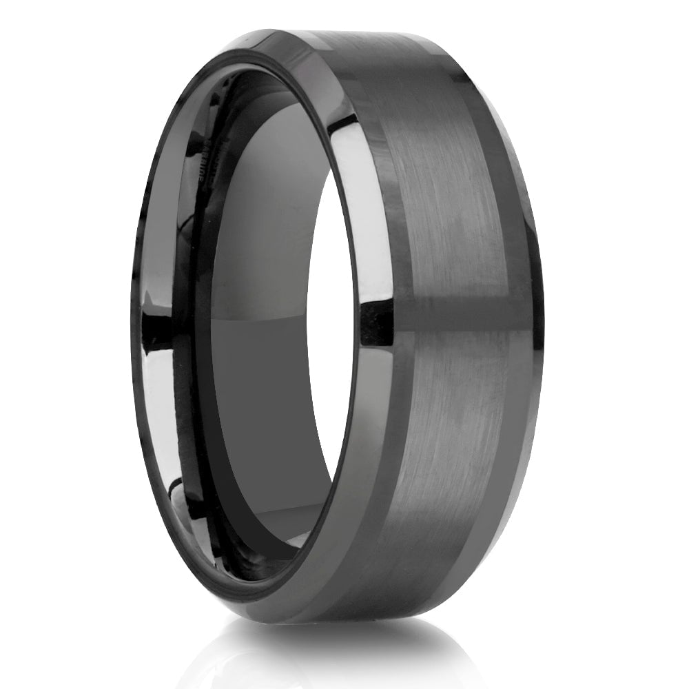 Gunmetal Tungsten Wedding Ring 8mm Brush Comfort Fit Mens Engagement Ring Image 4