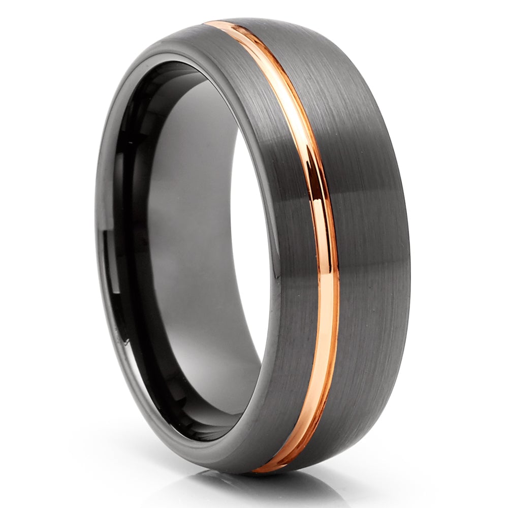 Gunmetal Rose Gold Tungsten Wedding Ring 8mm Comfort Fit Cobalt Free Size 6-13 Image 4