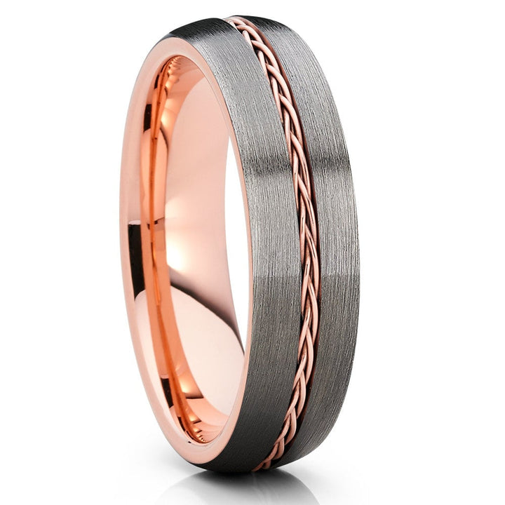 Gunmetal Rose Gold Tungsten Wedding Engagement Ring 6mm Comfort Fit Size 6-12 Image 4