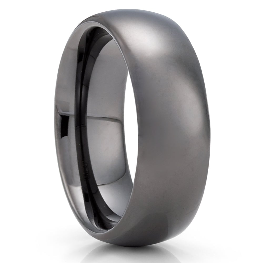 Gunmetal Tungsten Wedding Ring 8mm Comfort Fit Cobalt Free Anniversary Band Image 4