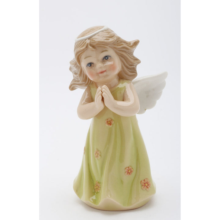Ceramic Angel In Green Dress FigurineReligious DcorReligious GiftChurch Dcor, Image 3