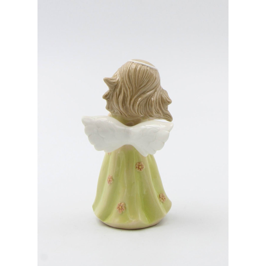 Ceramic Angel In Green Dress FigurineReligious DcorReligious GiftChurch Dcor, Image 4