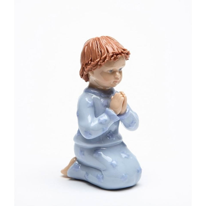 Ceramic Praying Boy Figurine 2 1/8" Baptism Image 3