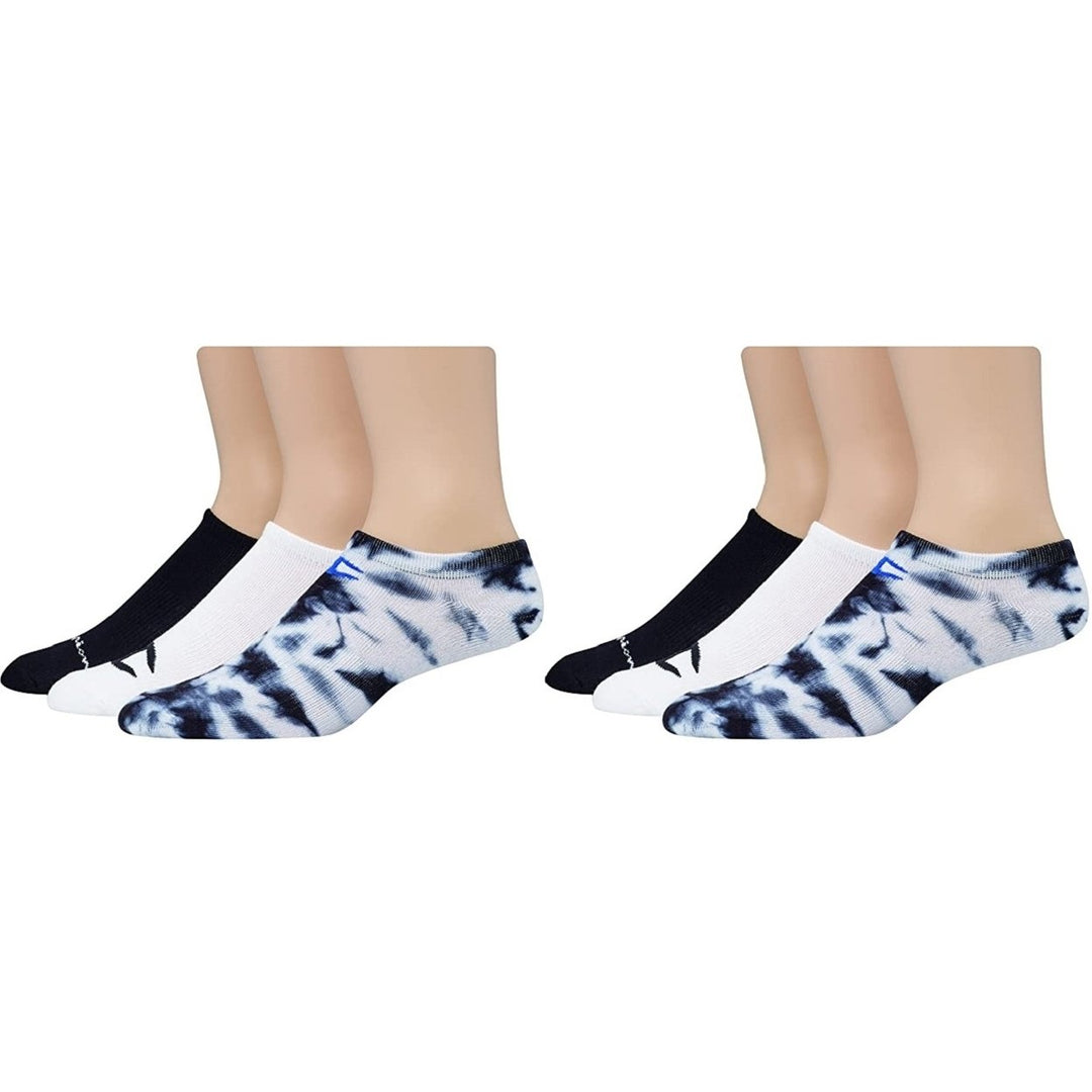 Champion Unisex No-Show Socks 6 Pairs Multi Logo Cotton Blend Size 6-12 8-12 Image 2