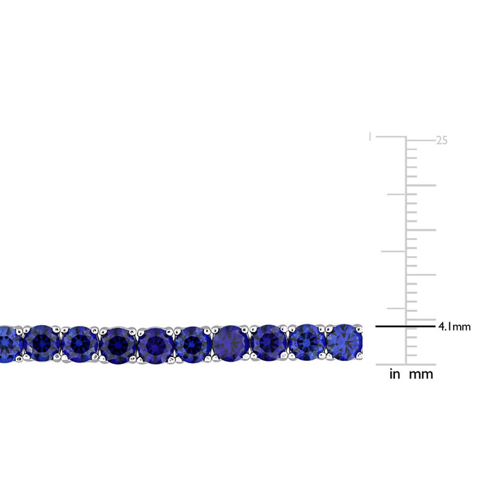 14.49 Carat (ctw) Lab-Created Blue Sapphire Bracelet in Sterling Silver (7.25 Inches) Image 3