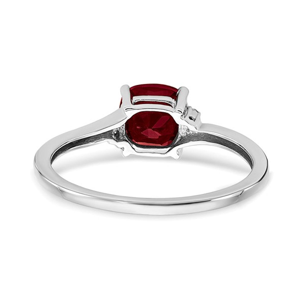 1.25 Carat (ctw) Lab Created Solitaire Ruby Ring in Sterling Silver Image 4